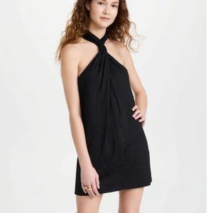 Anine Bing Pleated Halter Mini Dress